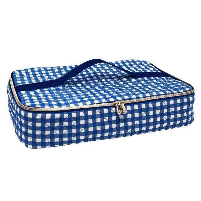 Draper James Insulated Casserole Carrier for Hot and Cold, Quilted with Handle for 16x10 Pan, Riviera Blue Gingham
