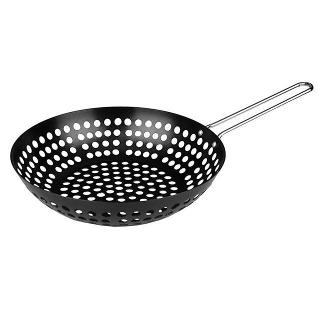 Fox Run Non-Stick Stir Fry Wok/Steamer, 17.5 x 11 x 4.5 inches, Black,5459