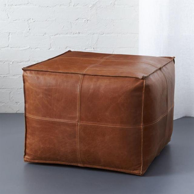 Leather Pouf