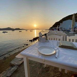Oceanfront dinner in Milos