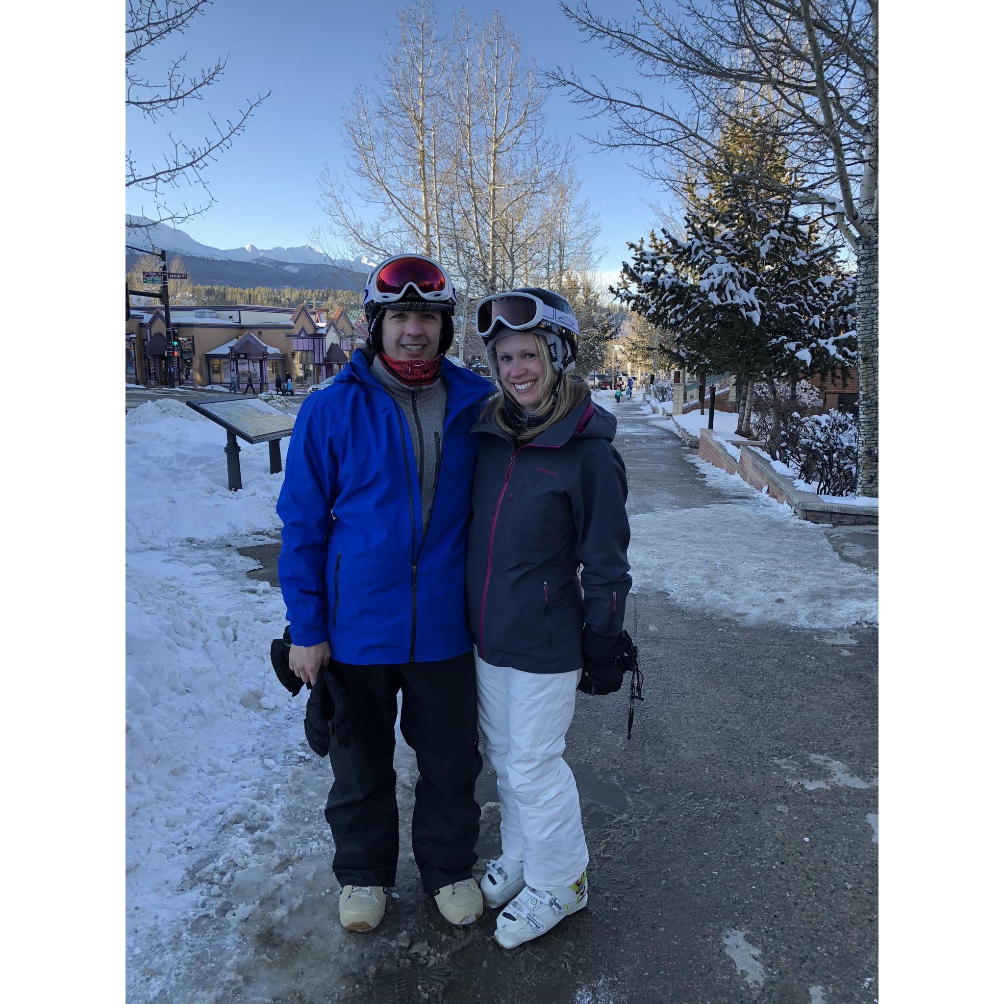 Chad finally convinced Robyn to go skiing! Breckenridge, CO February 2018