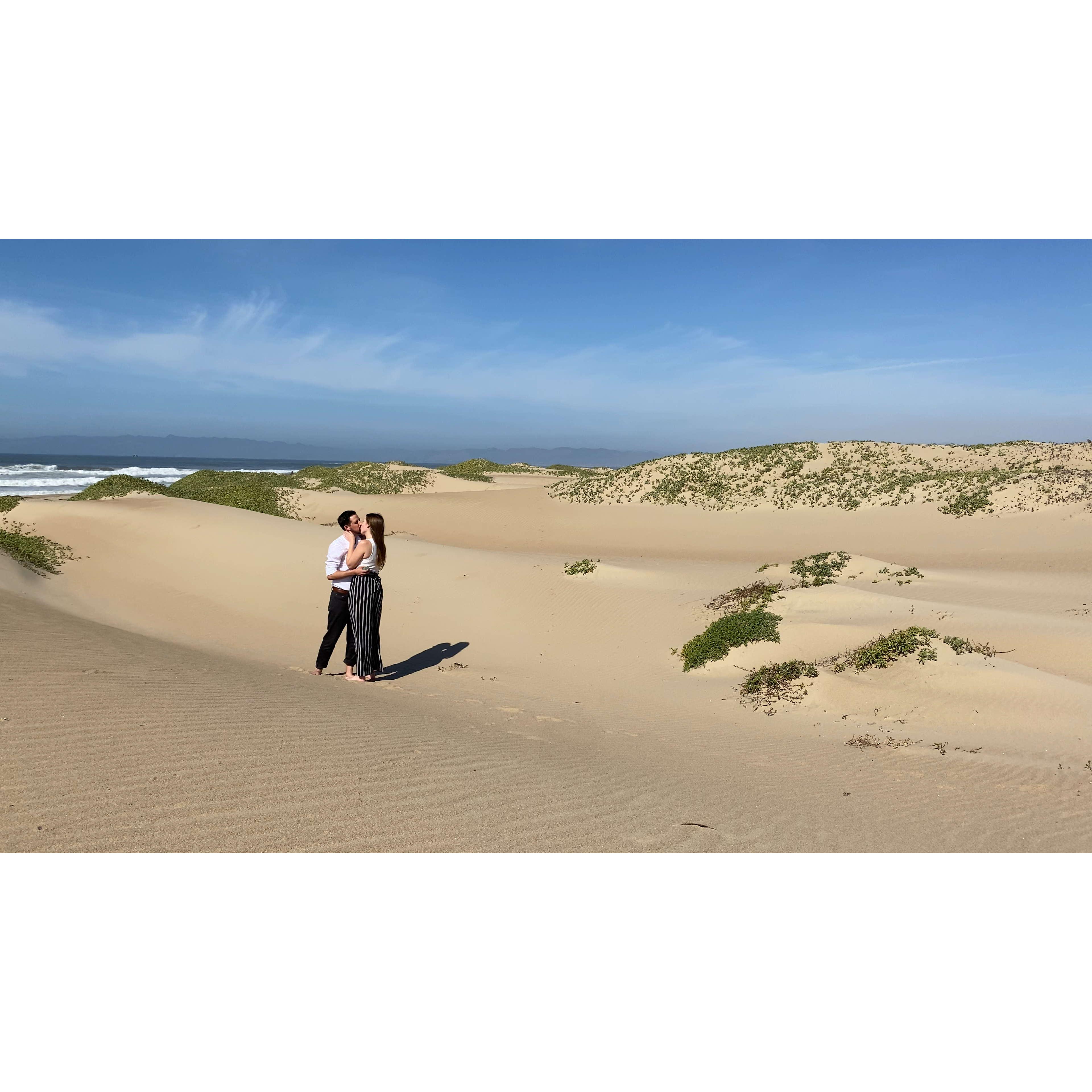 Our engagement at Oso Flaco in San Luis Obispo.