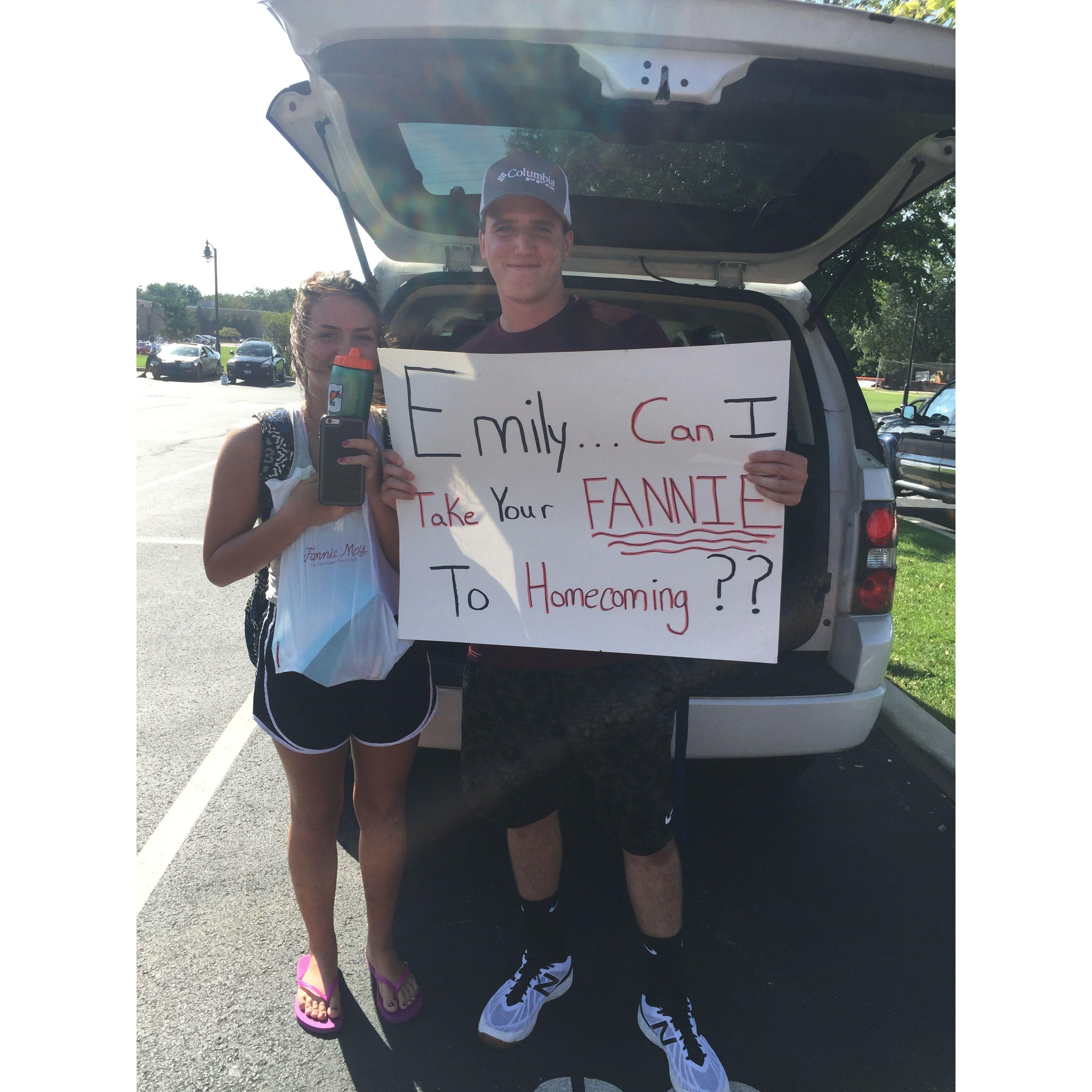 Ryan asking Emily to Brother Rice homecoming