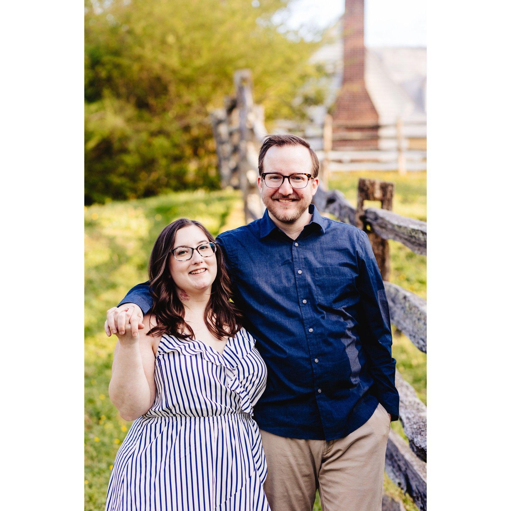 Engagement photo in Colonial Williamsburg, April 2022