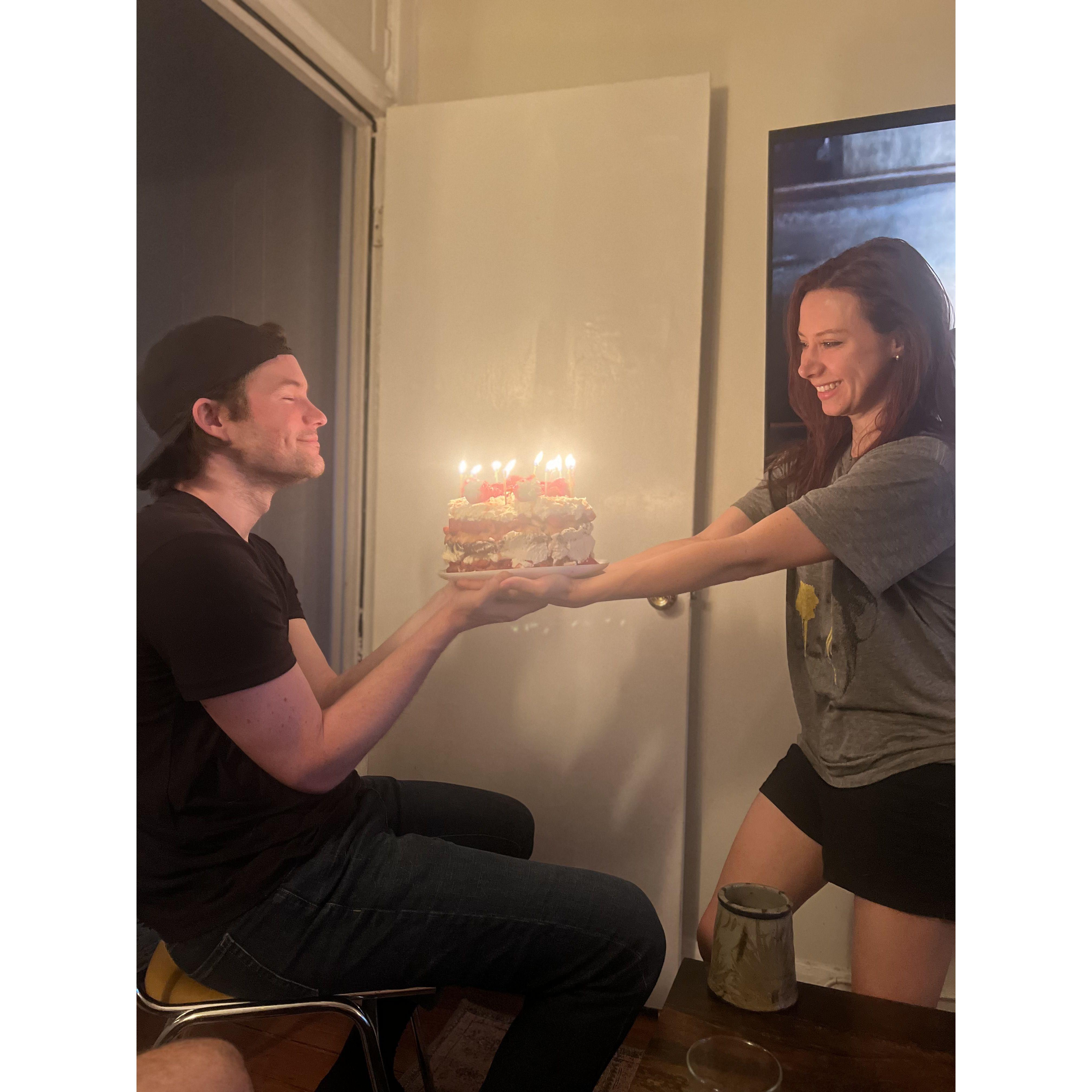 Brandon's 32nd birthday! (Audrey's homemade strawberry shortcake!)