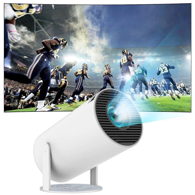 Intejoy Mini Projector Portable Projector with WiFi and Bluetooth 130-Inch 1080P Support 200 ANSI 5G WiFi Auto Keystone Outdoor Home Projector