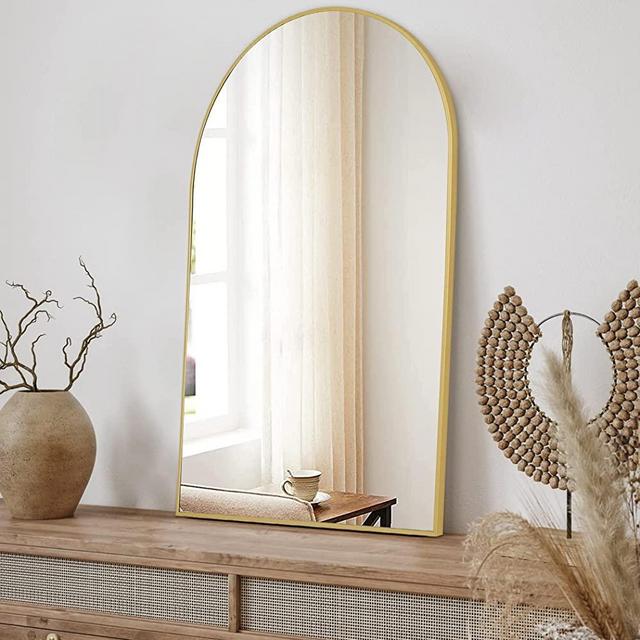 COFENY Arched Mirror, 20"x28" Gold Bathroom Mirror with Metal Frame, Wall Mounted Mirrors Decor Modern Dresser Mirror for Bedroom Living Room Entryway