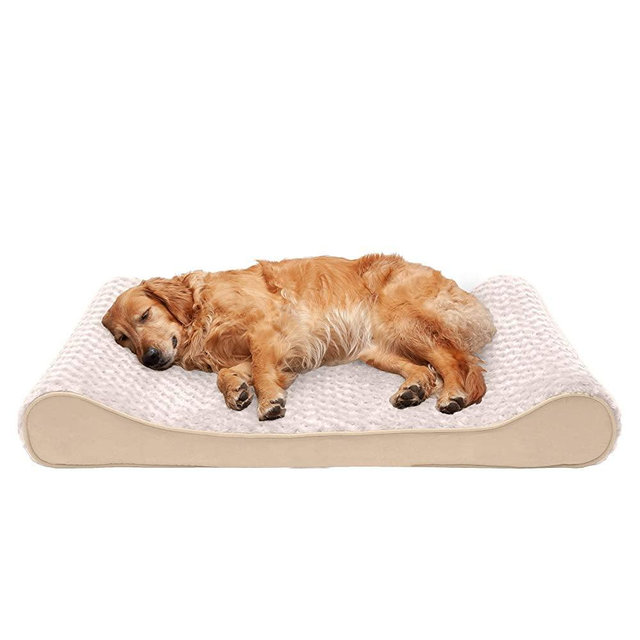 Furhaven Pet Beds for Dogs and Cats - Ergonomic Contour Mattress Luxe Lounger Orthopedic Dog Bed with Removable Cover and More - Multiple Colors, Sizes, and Styles