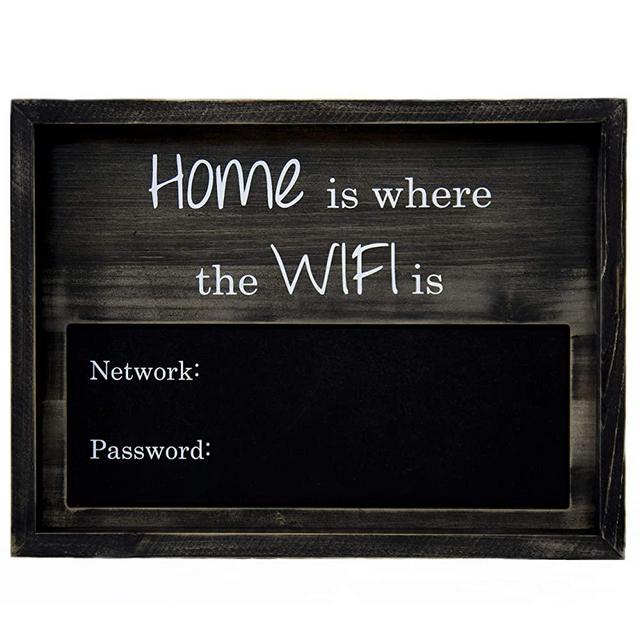 Traverse Ridge | WiFi Chalkboard, Large | Rustic Wood 12" x 16” Sign | Home is Where The WiFi is | Network/Password | Stained Natural Wood with Chalkboard Surface. 3D Wall Art. Chalk Included.
