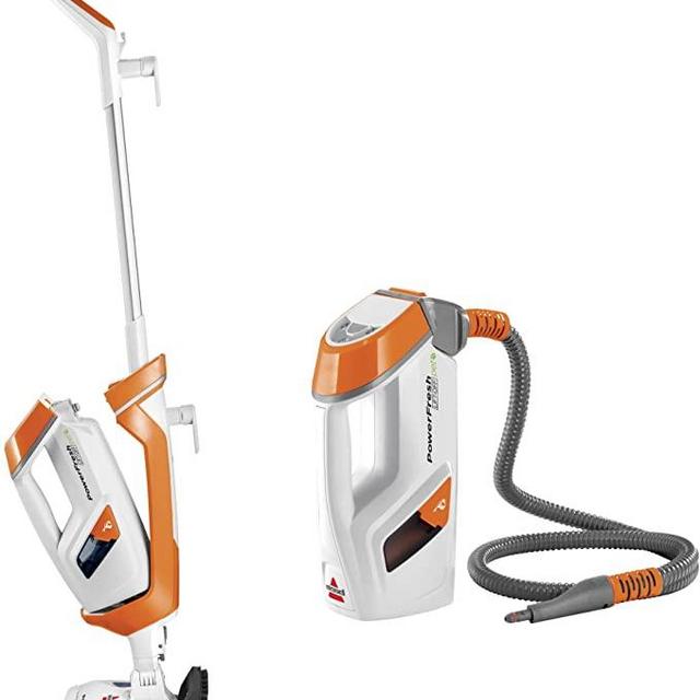 Bissell PowerFresh Lift-Off Pet Steam Mop, Steamer, Tile, Bathroom, Hard Wood Floor Cleaner, 1544A, Orange