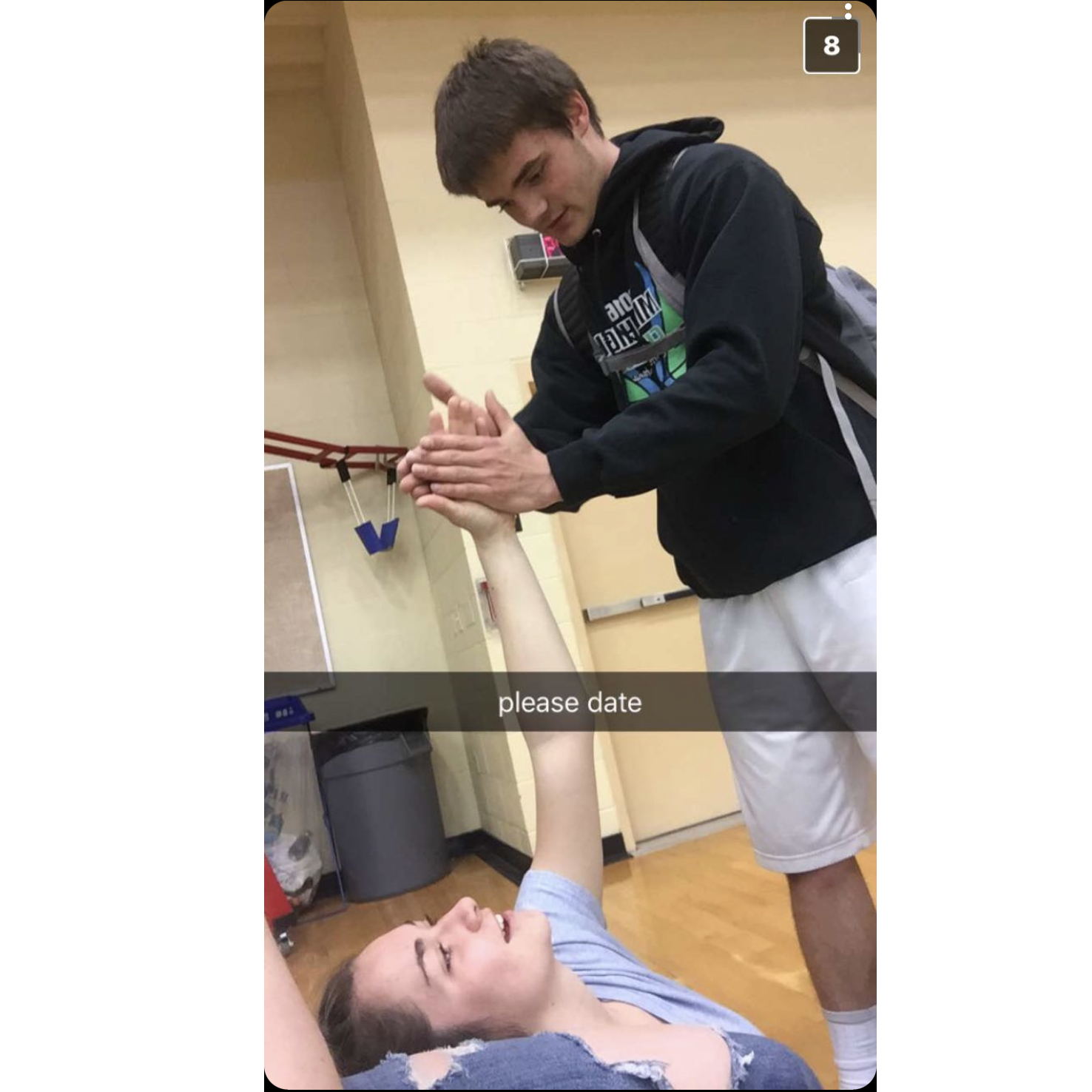 first picture ever taken, also first time we touched hands. big deal when you're a freshman