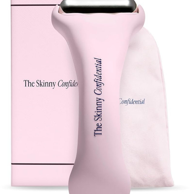 The Skinny Confidential Ice Roller for Face – Stainless Steel Ice Face Roller to Reduce Puffiness, Redness & Headaches – Cooling Facial Roller for Skin Care - Beauty & Spa-Like Experience at Home