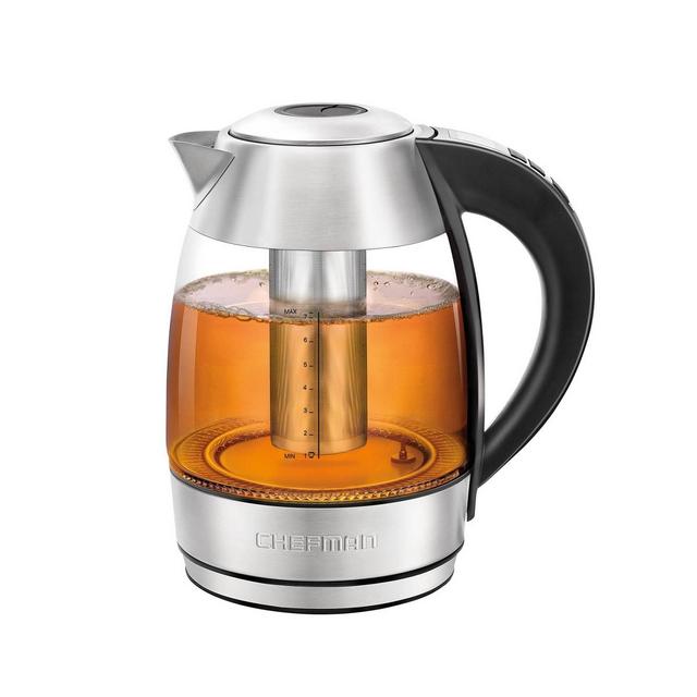 Chefman 1.7L Glass Electric Kettle - Silver