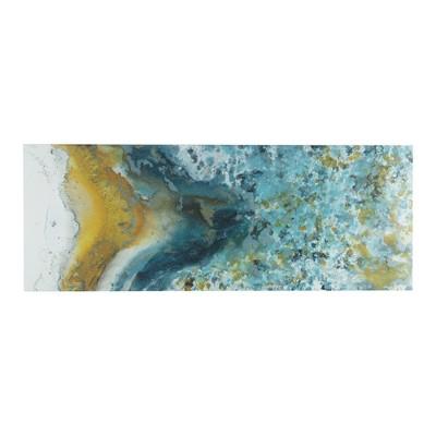 Shattering Rock Yellow Heavy Gel Coated Canvas Blue 18"x48"