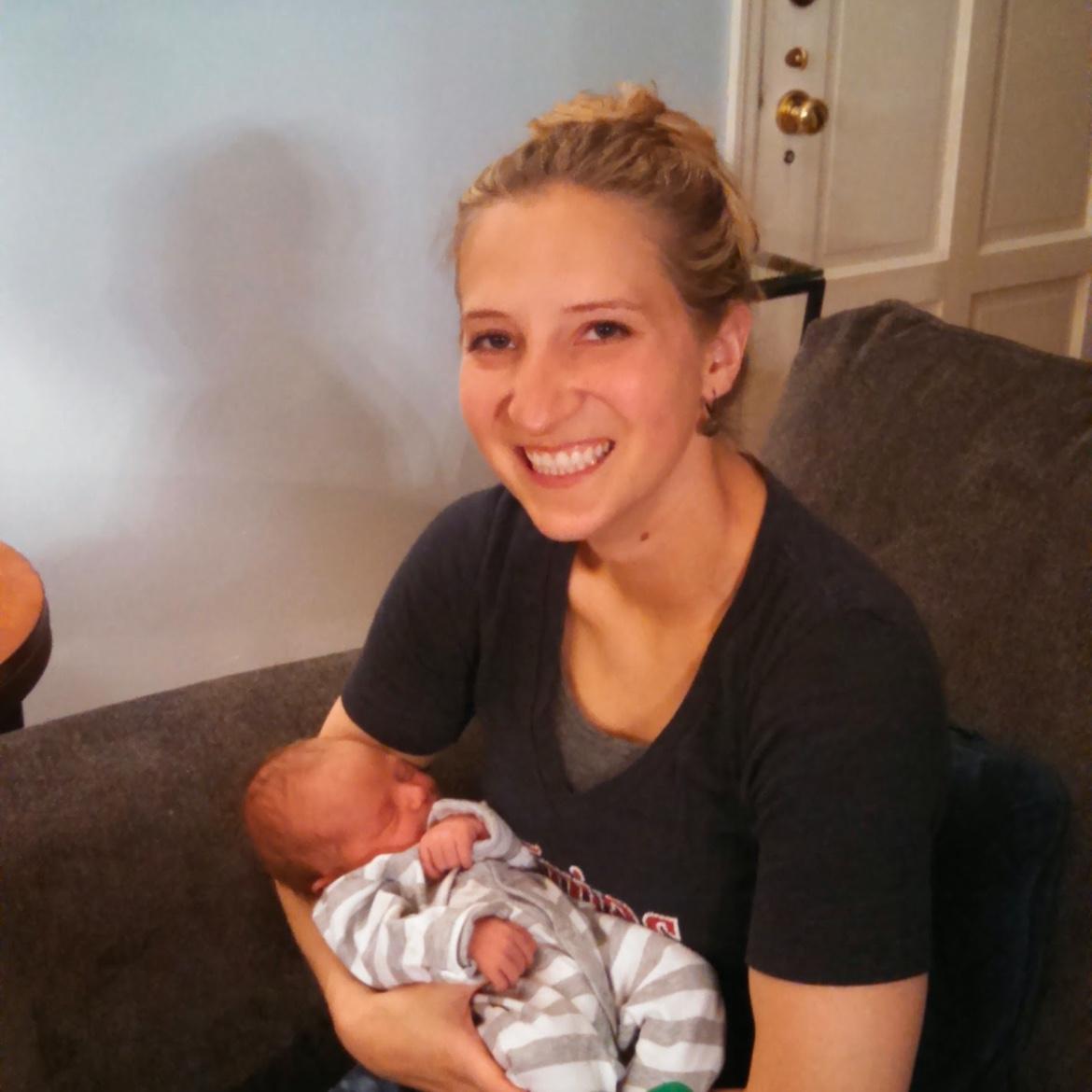 Ashley holding her nephew, Devan. Devan is Matthew and Chelsea’s son.