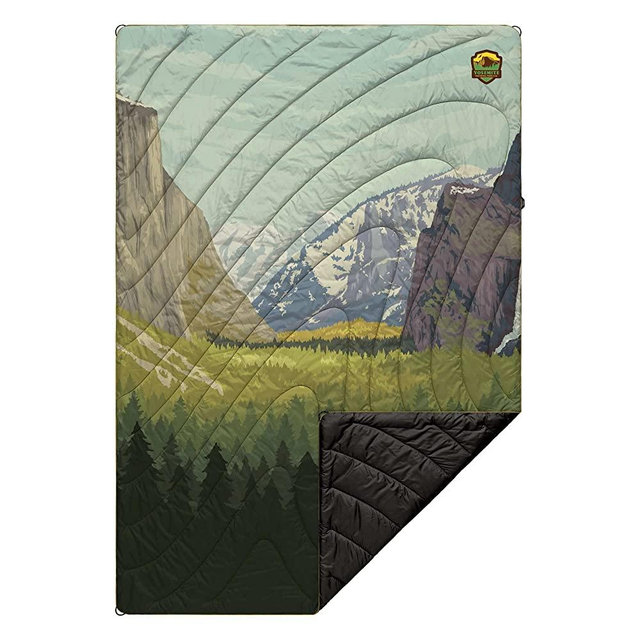 Rumpl The Original Puffy National Parks Collection | Printed Outdoor Camping Blanket for Traveling, Picnics, Beach Trips, Concerts | Yosemite, 1-Person