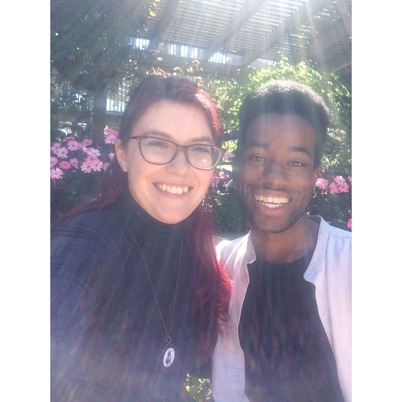 First selfie together at the Sherman Gardens! 