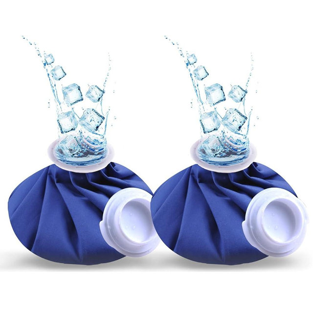 Ice Pack for Injuries Reusable 2Pcs, Ice Bags Hot Water Bag for Hot & Cold Therapy and Pain Relief, No-Leak Elastic Breathable Ice Bag, Size 9", Blue