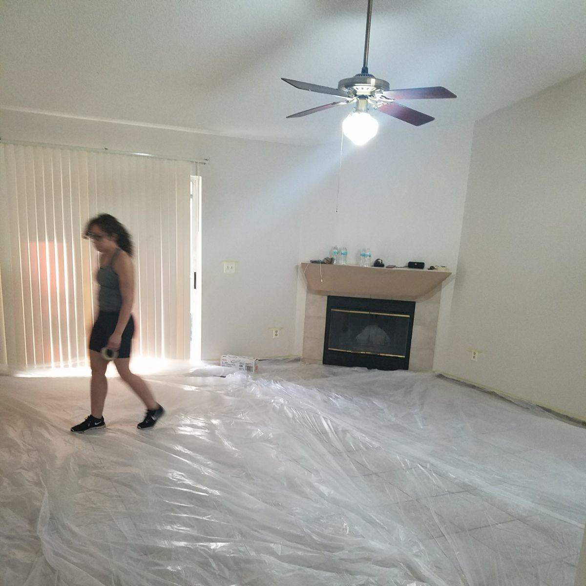 working on the house in april