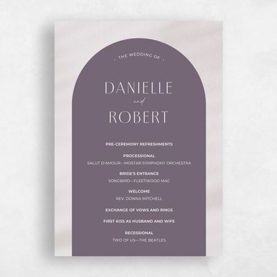 Dusty Purple Wedding Program - Pinellas