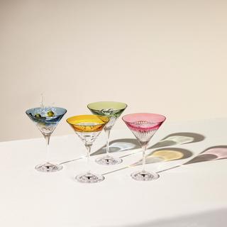Mixology Color Assorted Martini Glass, Set of 4