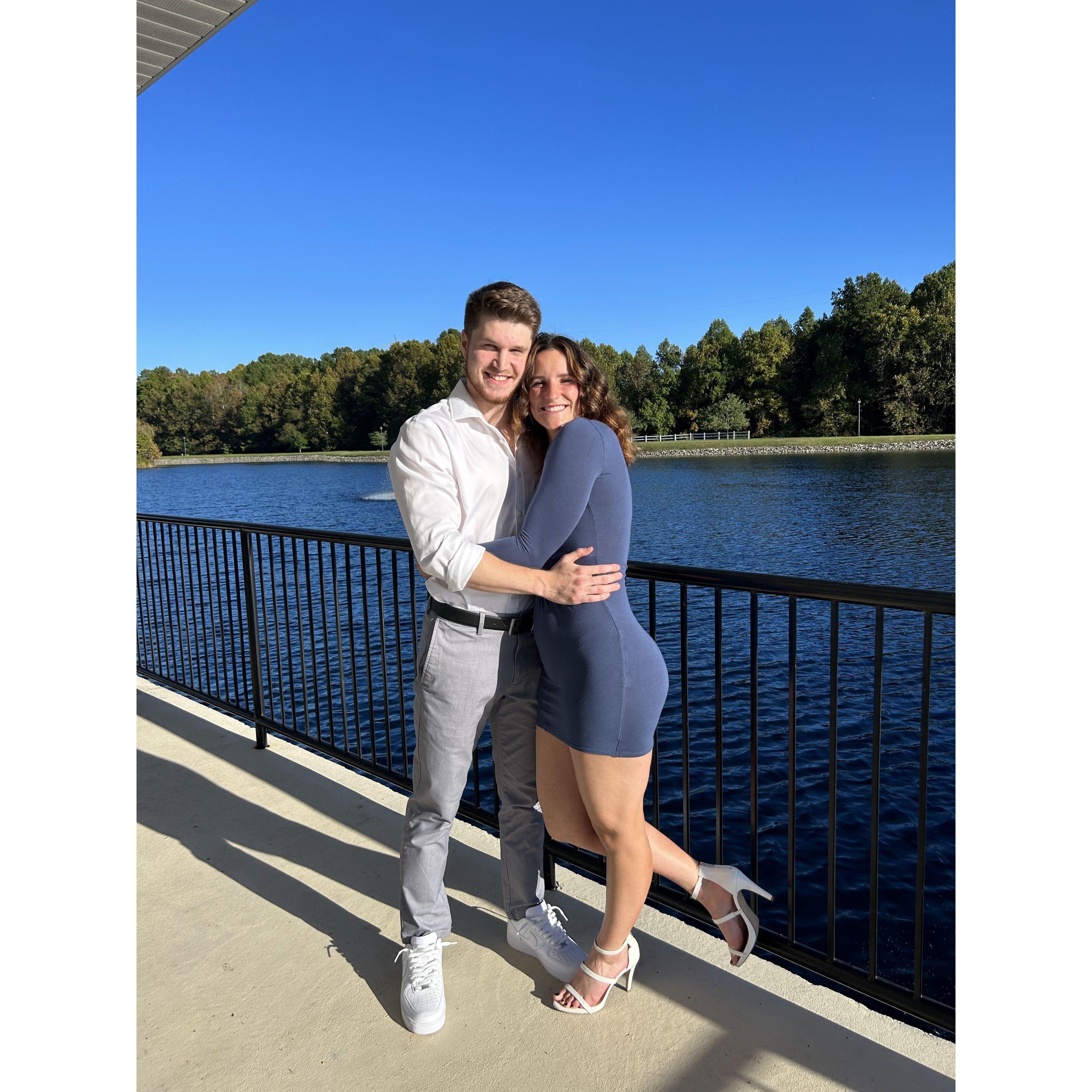 Alyssa's 22nd birthday dinner, Azul took our first formal couple photos by the pond.