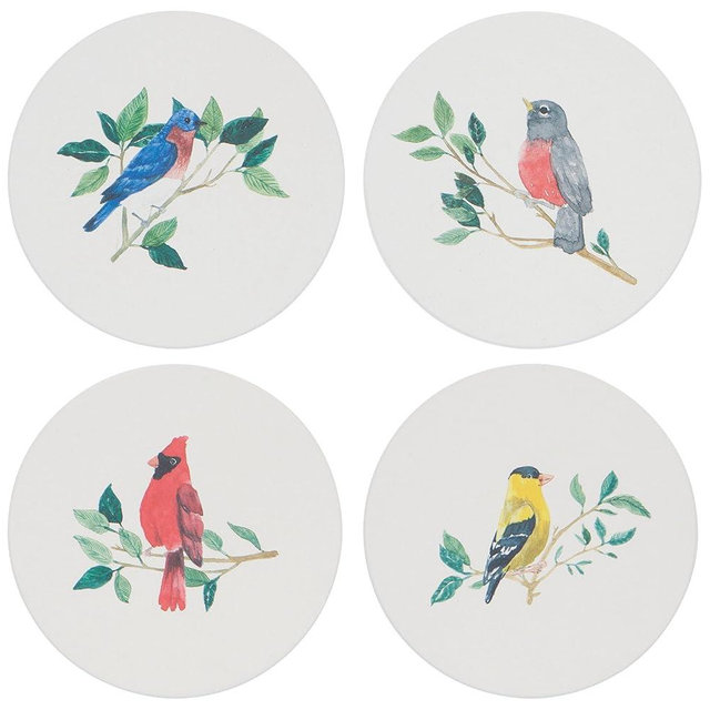Now Design Set of 4 Soak Up Coasters, Birdsong