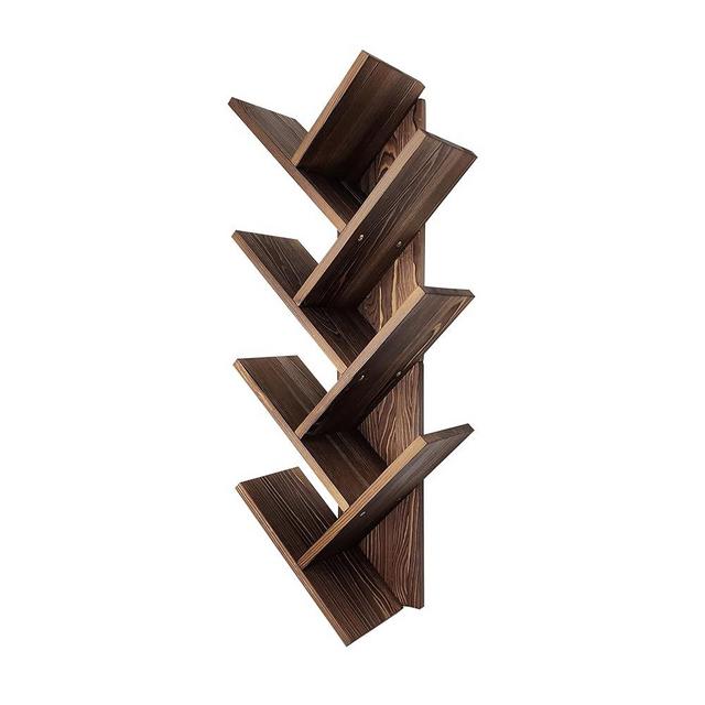 FreshDecor Tree Bookshelf 7-Tier | Wall Bookshelf | Book Organizer | Solid Wood Bookshelf for Kids | Floating Bookshelf Organizer