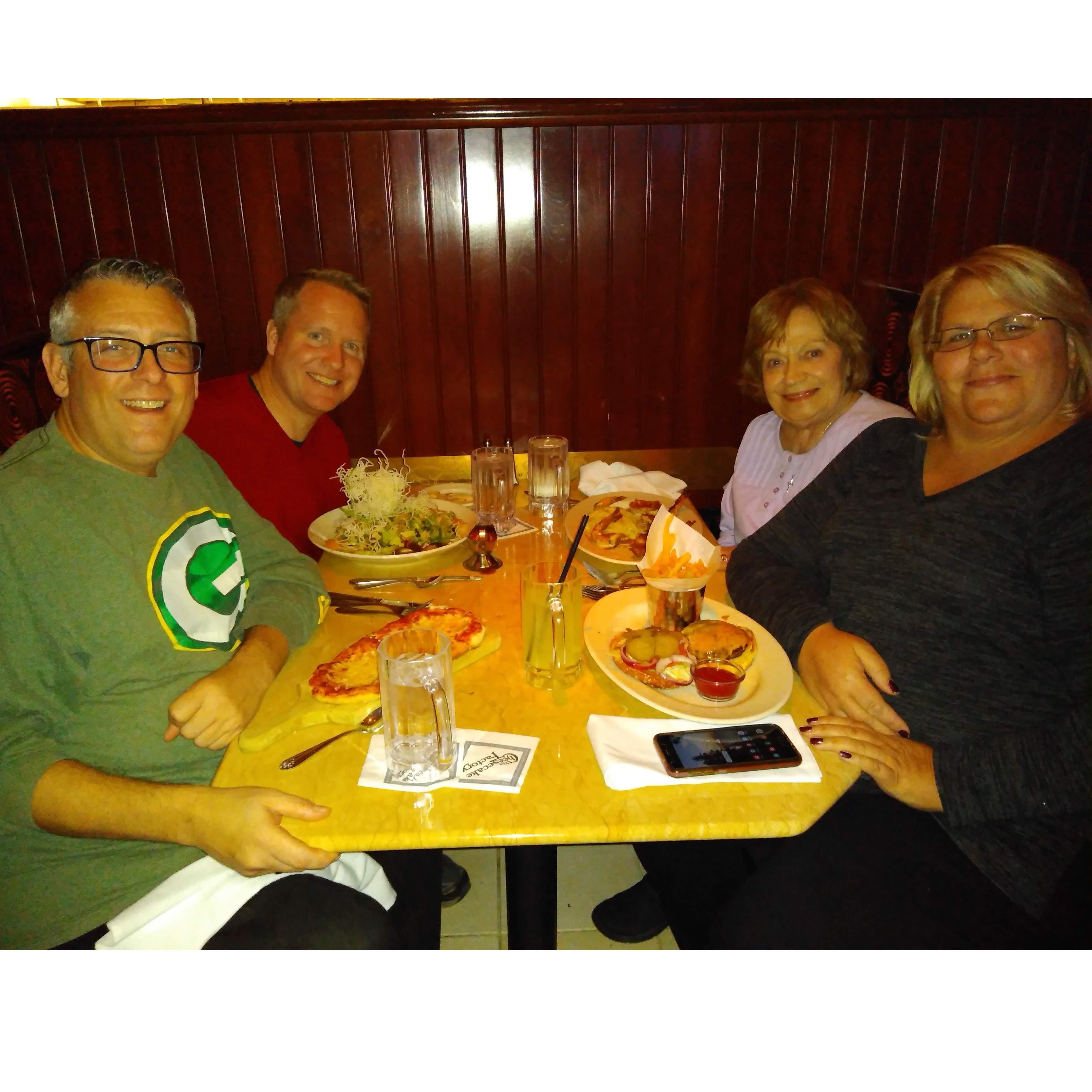 Tony's Birthday dinner at Cheesecake factory last year!!