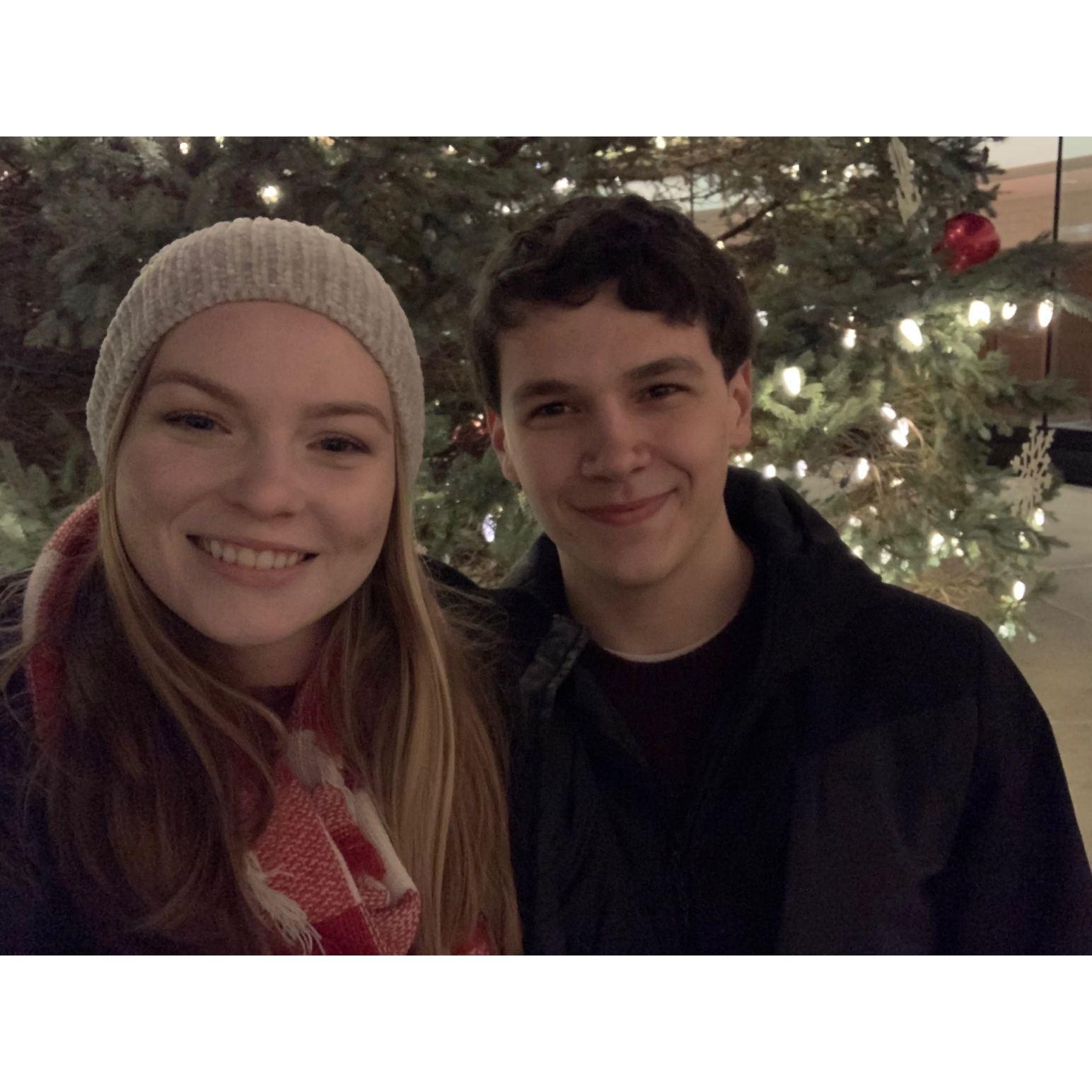 In front of Columbus City Hall, right before Nick popped the question (2019)
