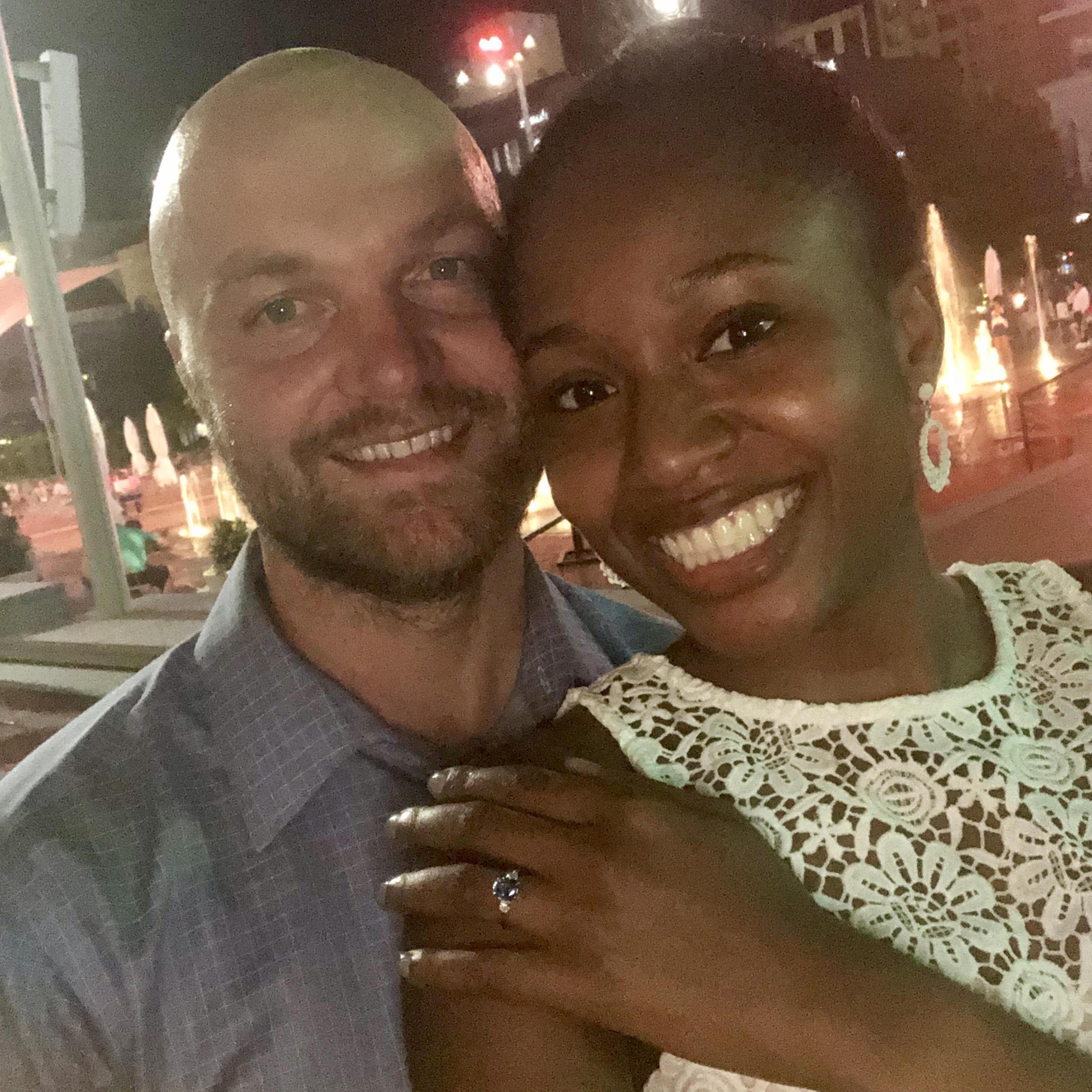The night we got engaged! August 9, 2019