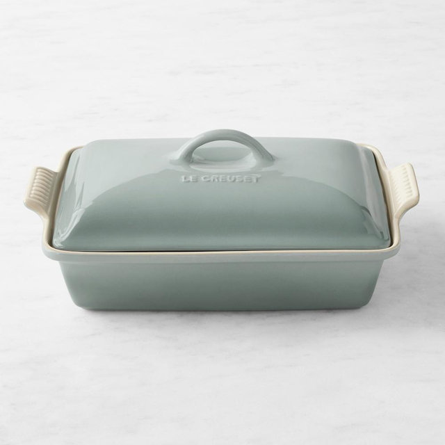 Le Creuset Heritage Stoneware Rectangular Covered Casserole, 12 1/2", Sea Salt