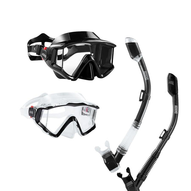 Aegend Snorkeling Gear for Adults Youth Kids, Snorkel Mask with Top Dry Valve - Panoramic View Anti-Leak and Anti-Fog with Mesh Bag for Snorkeling, Scuba Diving, Freediving & Swimming