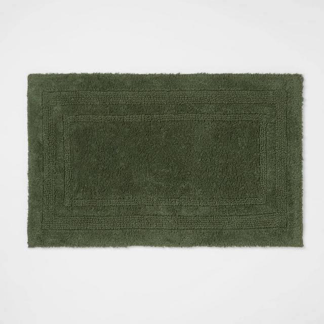 20x34 Performance Cotton Reversible Bath Rug Aqua - Threshold