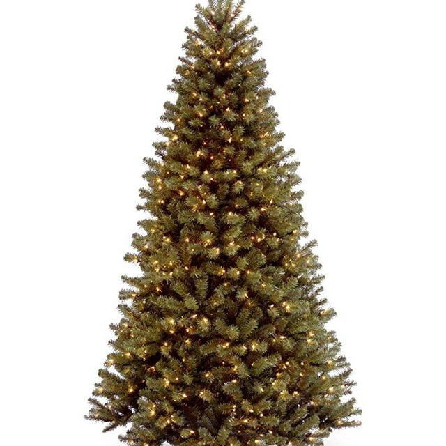 National Tree Company Pre-lit Artificial Christmas Tree | Includes Pre-strung White Lights and Stand | North Valley Spruce - 7.5 ft