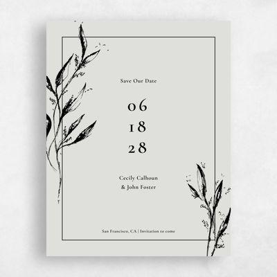 Gray, Grey Wedding Save the Date - Griffith Classic