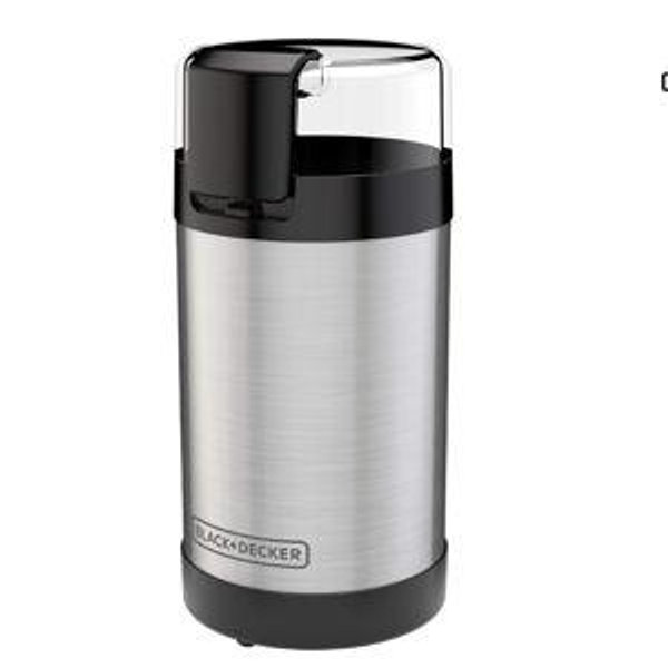 BLACK+DECKER One Touch Coffee Grinder, 2/3 Cup Coffee Bean Capacity, Spice Grinder, One Touch Push-Button Control -150 Watts -Stainless Steel Blades