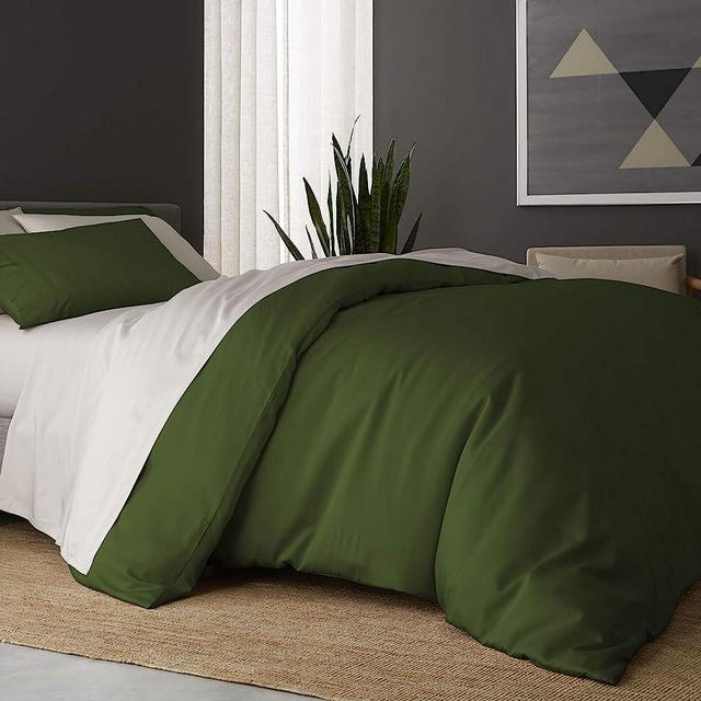 DOZ by SIJO 100% Organic Bamboo Duvet Cover Set, 1 Duvet Cover and 2 Pillowcases, Buttery Soft, Cooling, Eco Friendly, Silky Breathable, Oeko-TEX, High GSM Durable (Forest, Full/Queen)