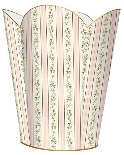 Marye-Kelley WB839-Dainty Rose Stripe Wastepaper Basket