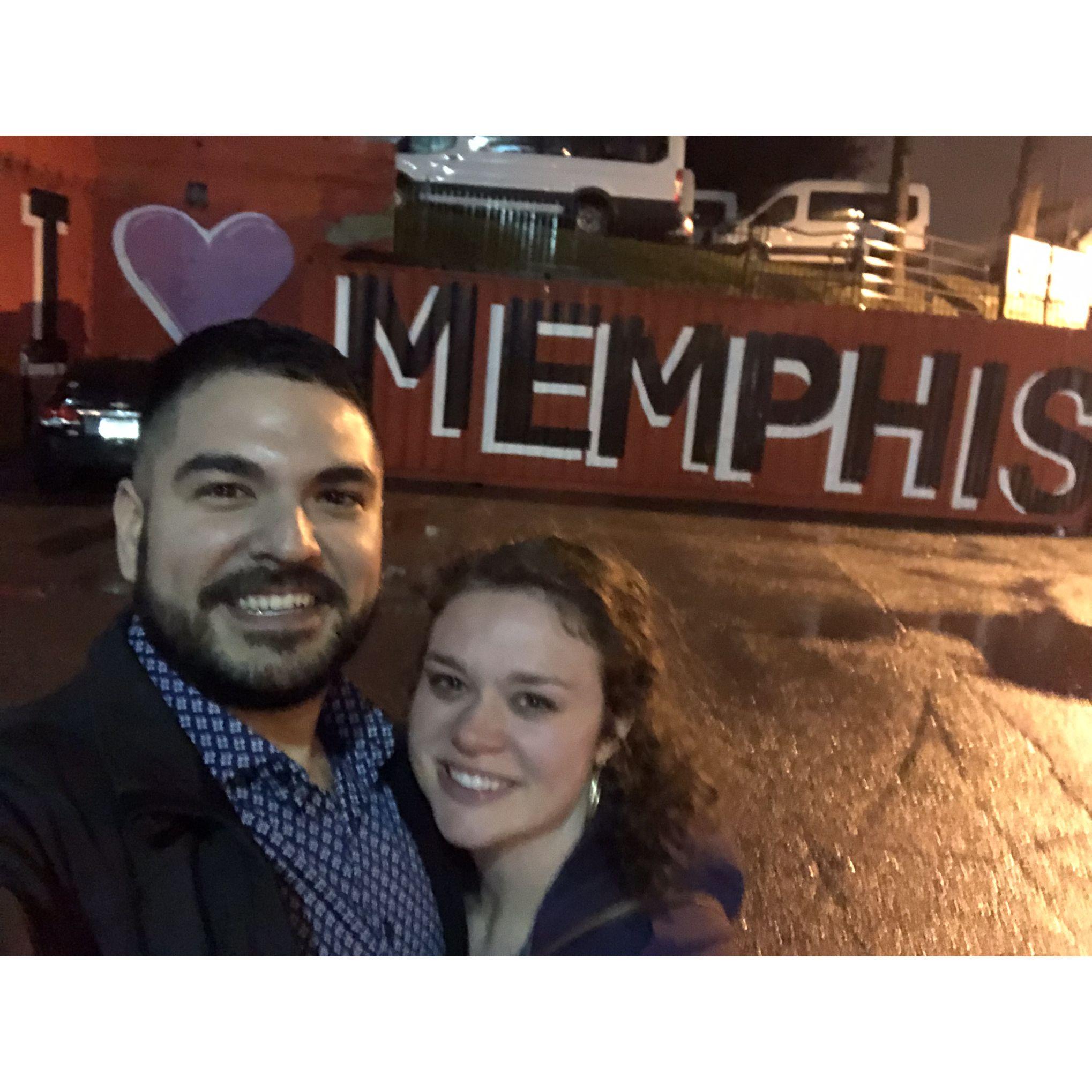 Chris visiting Elizabeth in Memphis during her last semester of optometry school