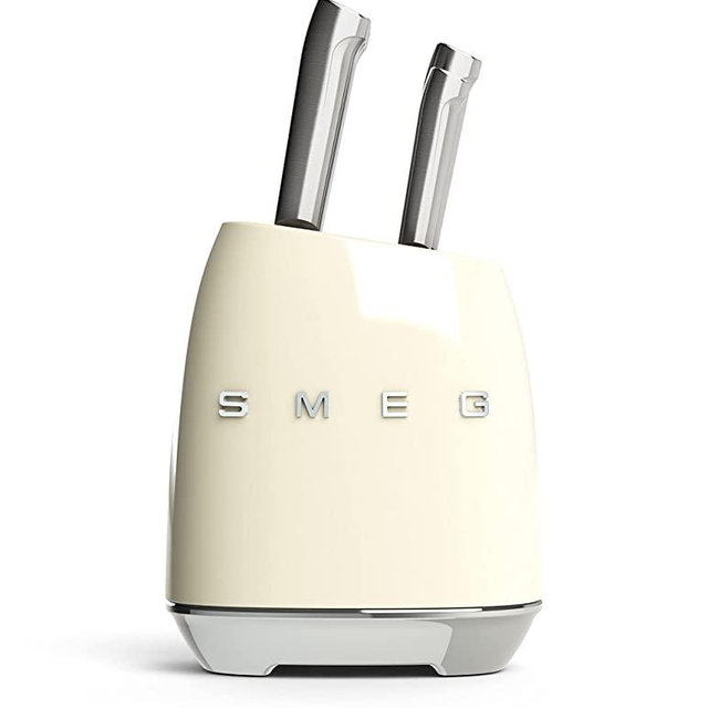 Smeg Knife Block Set Cream