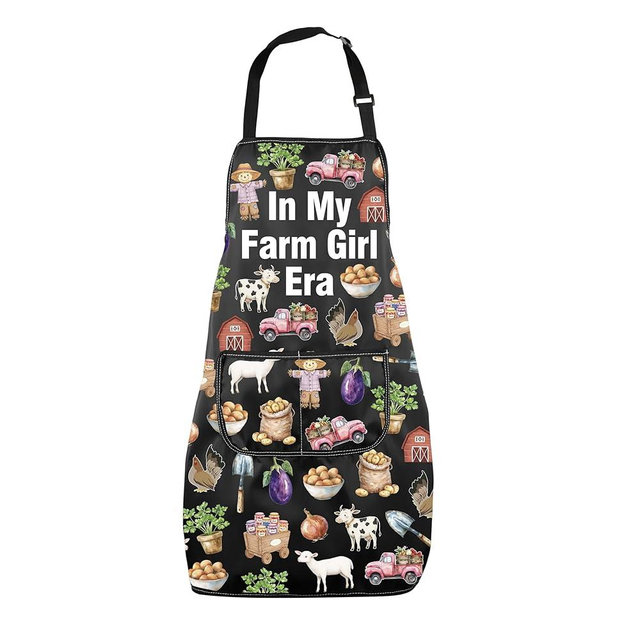 MNIGIU Funny Farmer Gift In My Farm Girl Era Apron With Pockets Farming Gift Farmer Market Apron Farm Life Merch