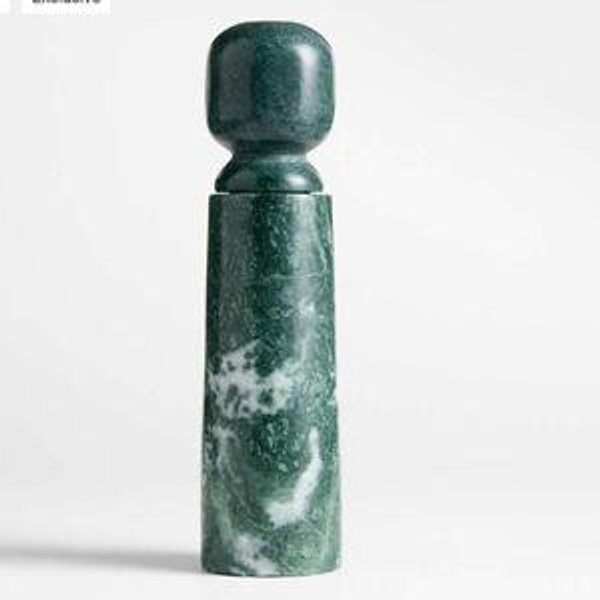 Geneve Green and White Marble PepperMill by Daniel Humm | Crate & Barrel