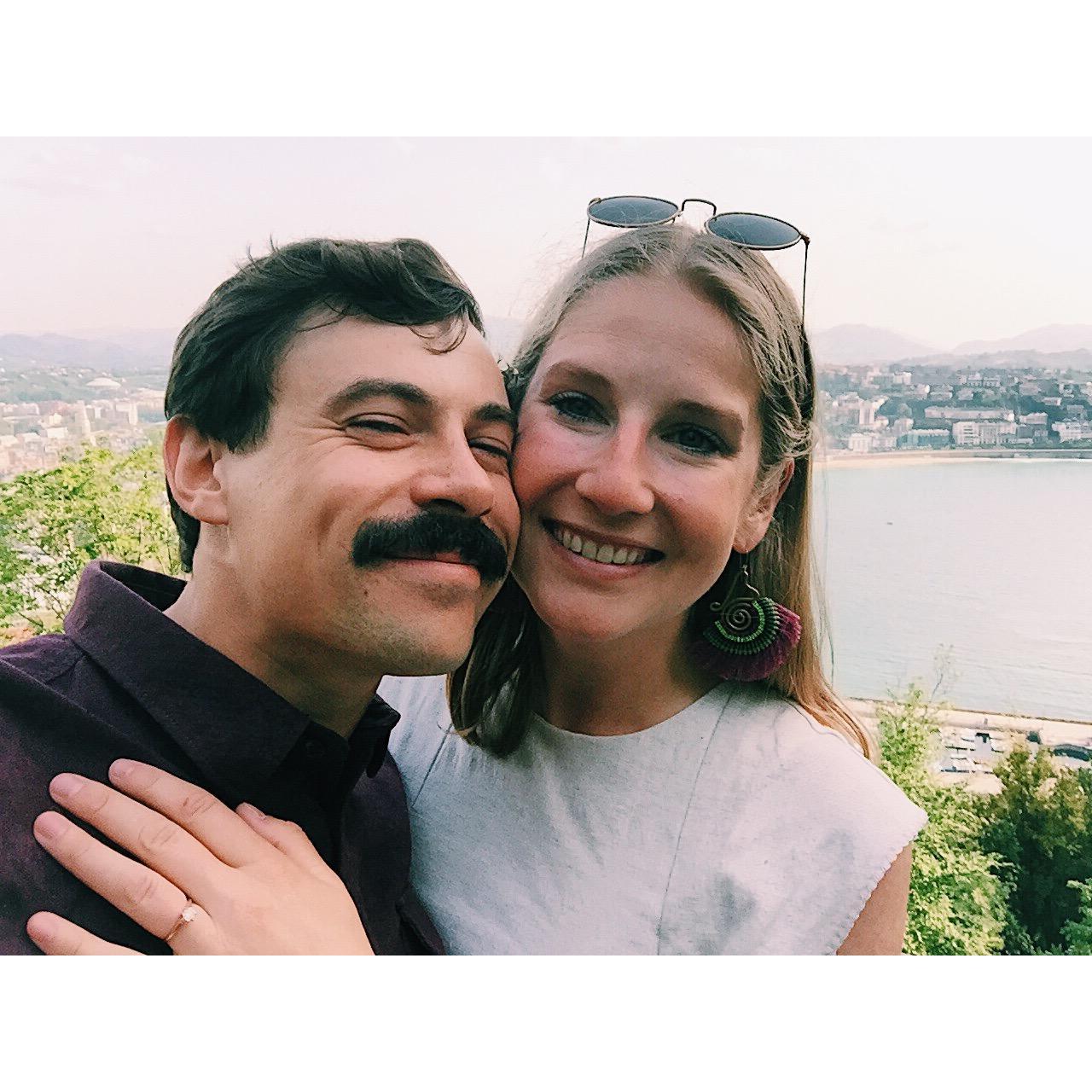 Moments after we made it official! - San Sebastian, Spain