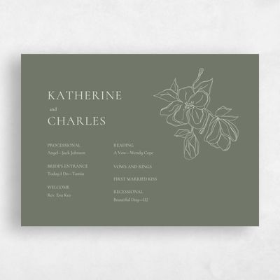 Dark Sage, Green Wedding Program - Ahlers