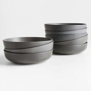 Wren Matte Dark Grey Low Bowl