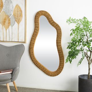 Handmade Woven Oval Wall Mirror