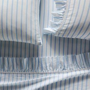 Organic Cotton Spa Sateen Ruffled Sheet Set- Queen