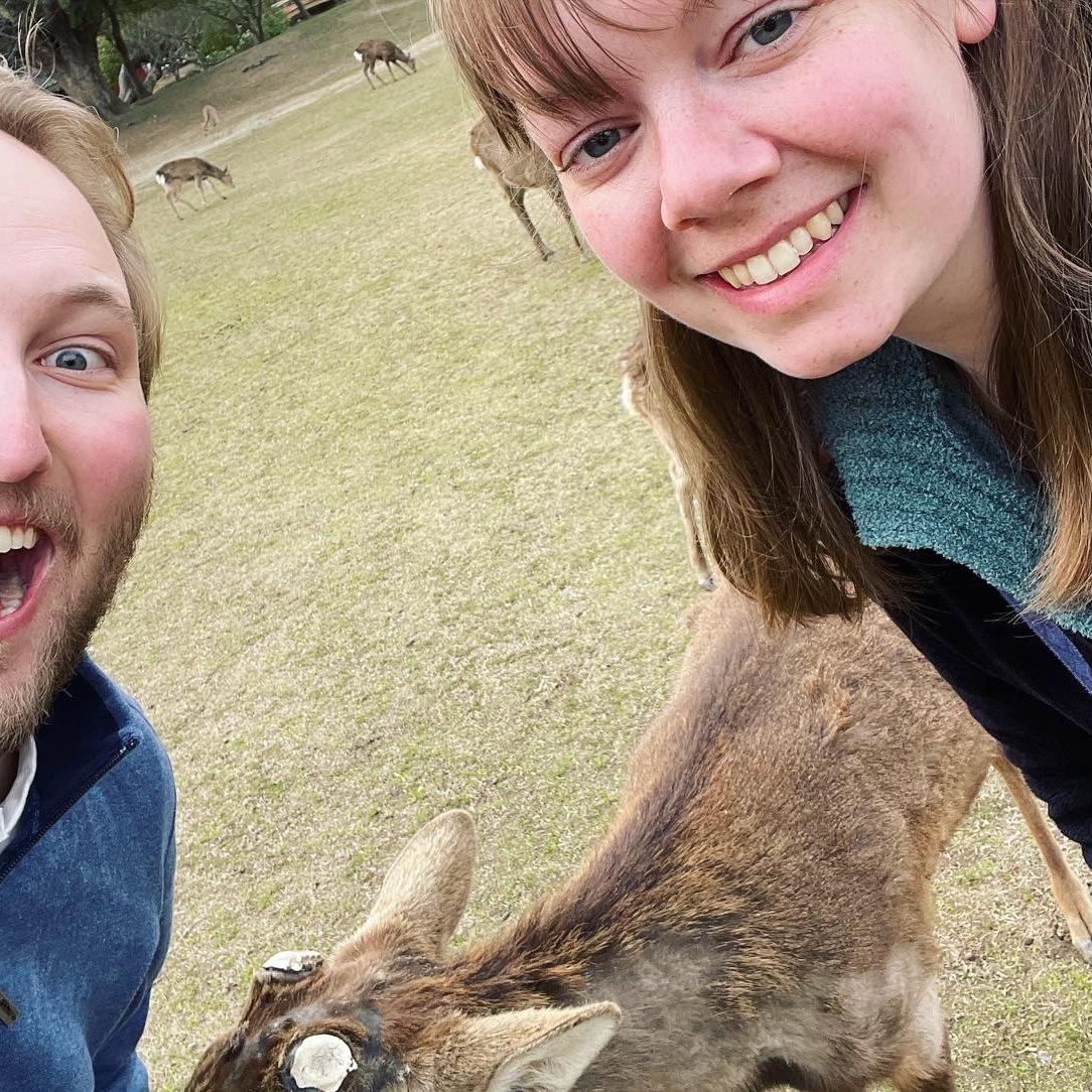 Feeding the bowing deer in Nara, Japan!