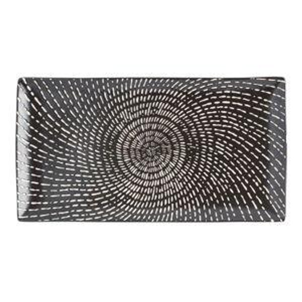 Trilogy Rectangular Black And White Swirl Serving Platter - World Market